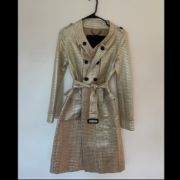Burberry Prorsum Metallic Jacquard Coat